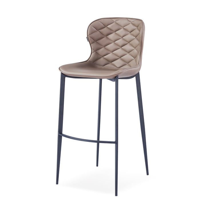 Albert Upholstered Bar & Counter Stool Upper Square™ Upholstery Color: Taupe, Base Color: Black Seat Height: Counter Stool (24” Seat Height)