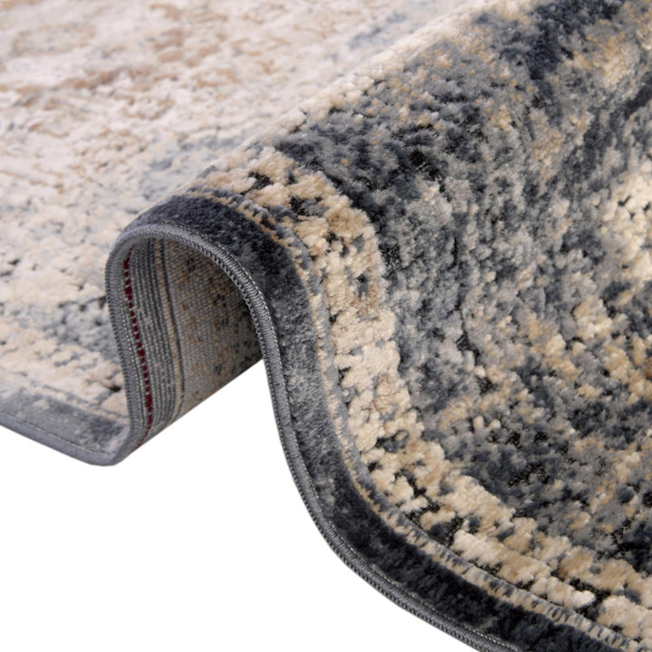 Arloa Oriental Beige/Navy Blue Area Rug Lark Manor™ Rug Size: Round 7'