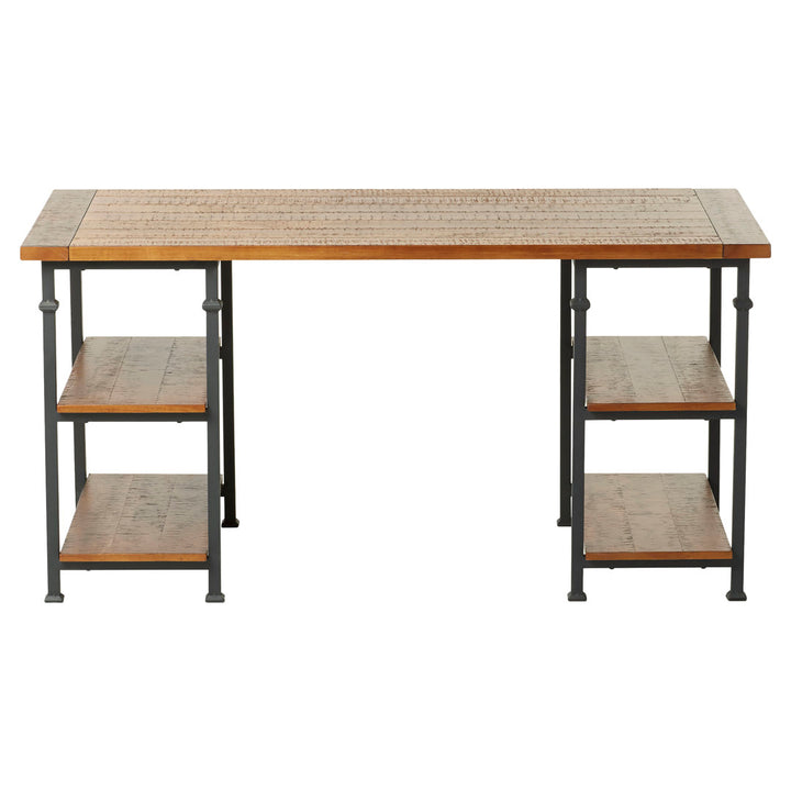Zona Solid Wood Desk Mercury Row® Color: Rustic Oak