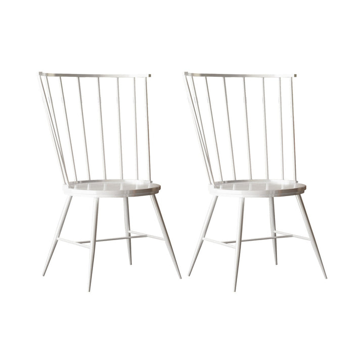 Kennamer Metal Slat Back Side Chair (Set of 2) Laurel Foundry Modern Farmhouse® Color: White