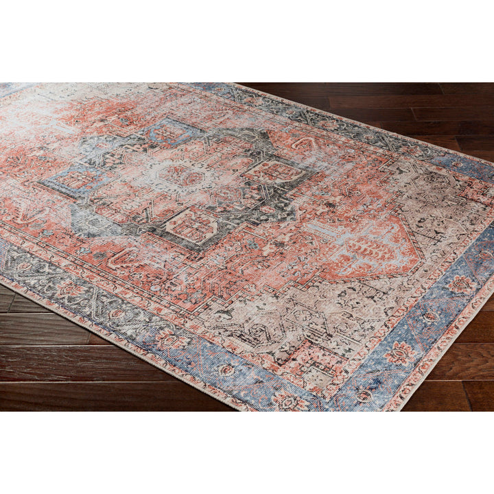 Mya Machine Washable Oriental Brick Red/Light Gray Area Rug World Menagerie Rug Size: Rectangle 6'7" x 9'