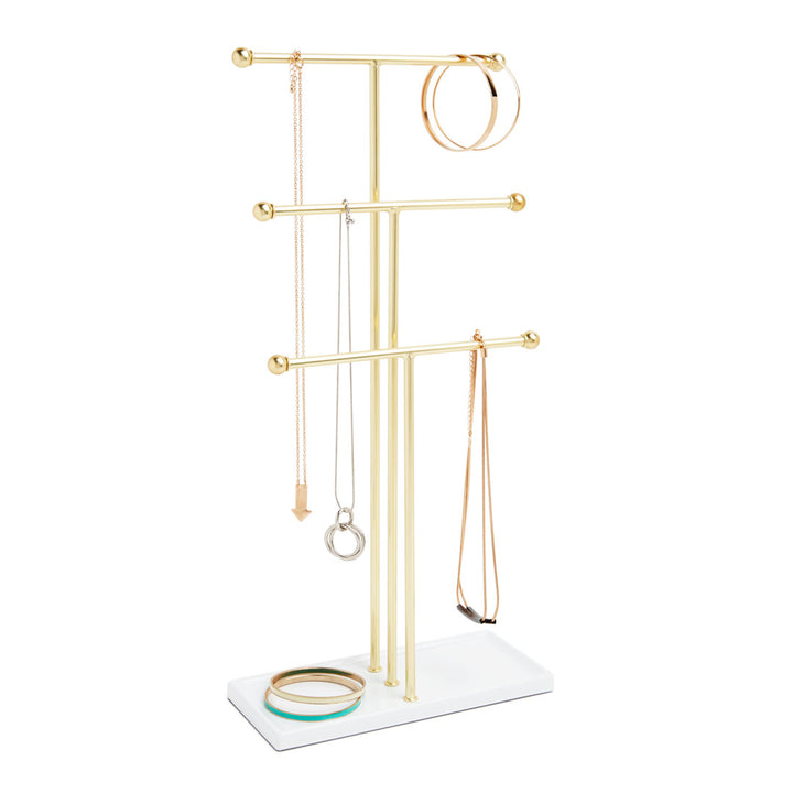 Trigem Jewelry Stand Umbra Finish: White/Brass