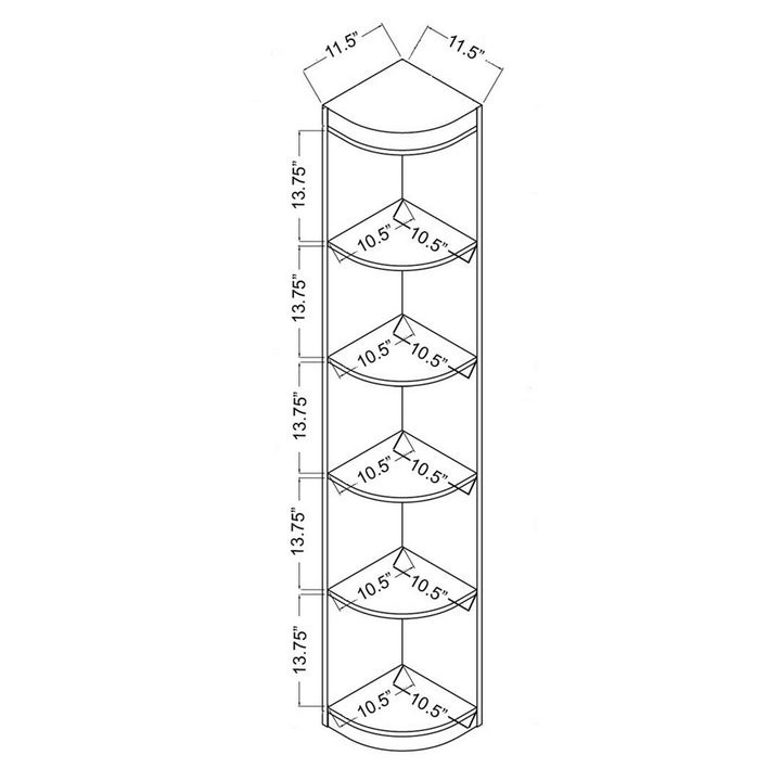 Neffs 77" H x 12" W Corner Bookcase Wade Logan®