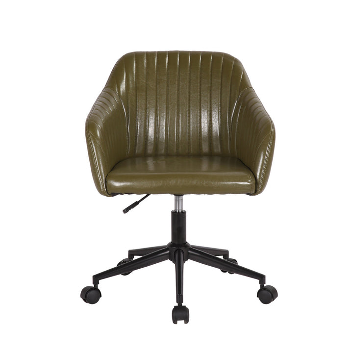 Flannigan Polyurethane Task Chair Greyleigh™ Upholstery Color: Green