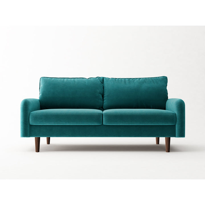 Anacapa 70" Velvet Round Arm Sofa Corrigan Studio® Fabric: Teal Blue Velvet