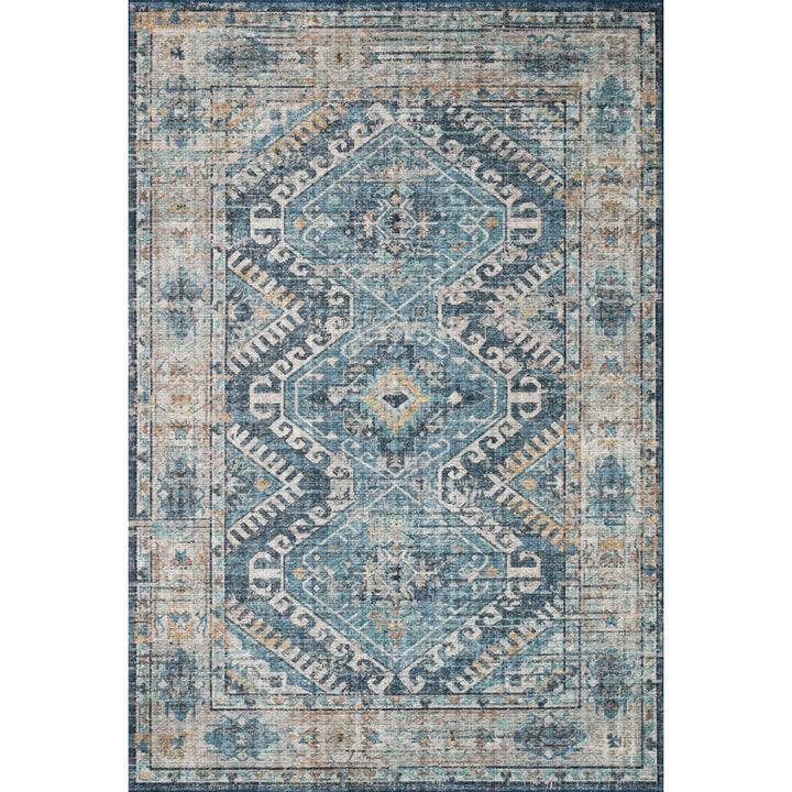 Gelo Oriental Denim/Gray Area Rug Bungalow Rose Rug Size: Round 8'