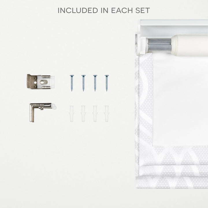 Exclusive Home Prague Trellis 100% Blackout Roman Shade Amalgamated Textiles Color: White Width: 34" W