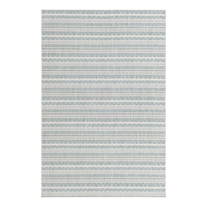 Hewitt Striped Teal Indoor / Outdoor Area Rug Steelside™ Rug Size: Rectangle 5'3" x 7'10"