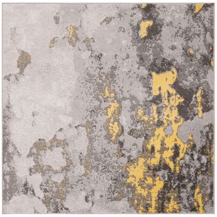 Riebe Abstract Power Loom Polypropylene Area Rug in Gray/Yellow Trent Austin Design® Rug Size: Square 8'