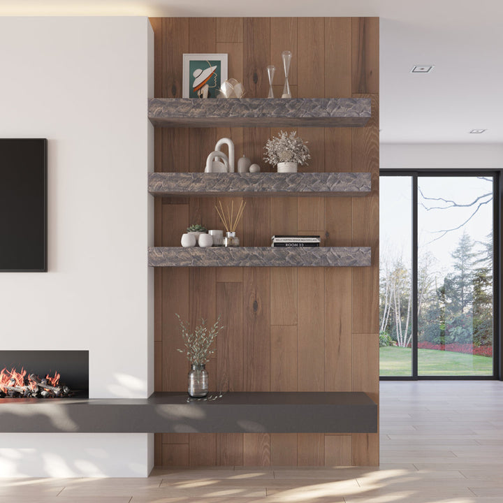 Rough Hewn Fireplace Shelf Mantel Dogberry Collections Depth: 6.25", Shelf Length: 48", Finish: Ash Gray