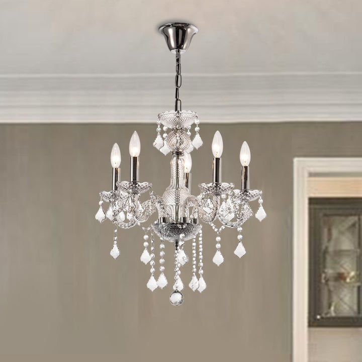 Petersburg 5 - Light Candle Style Classic Chandelier with Crystal Accents Willa Arlo™ Interiors