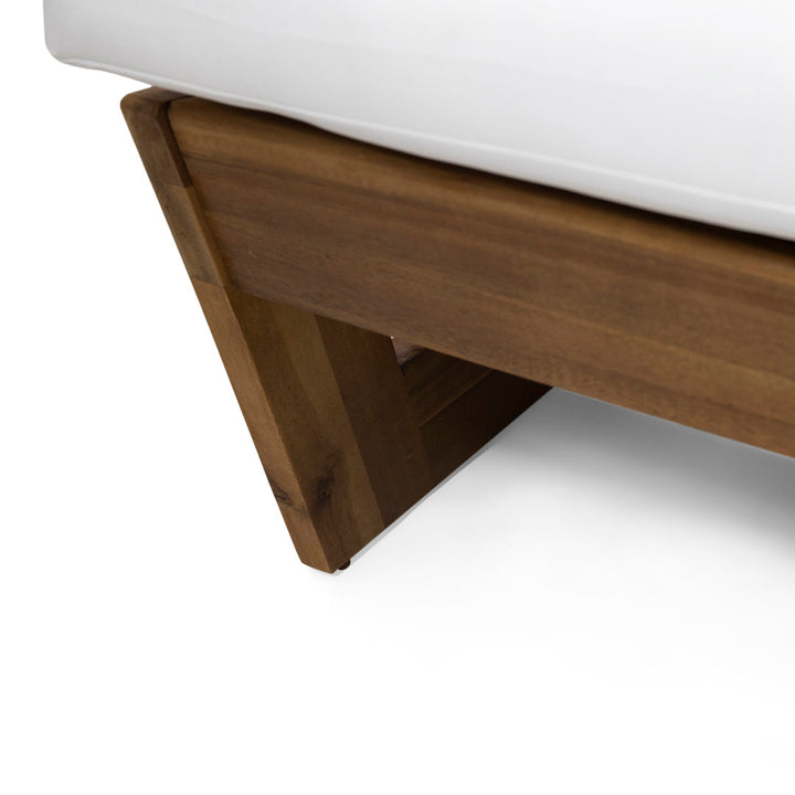 Louise Patio Chair with Cushions AllModern Frame Color/Cushion Color: Teak Frame/White Cushion