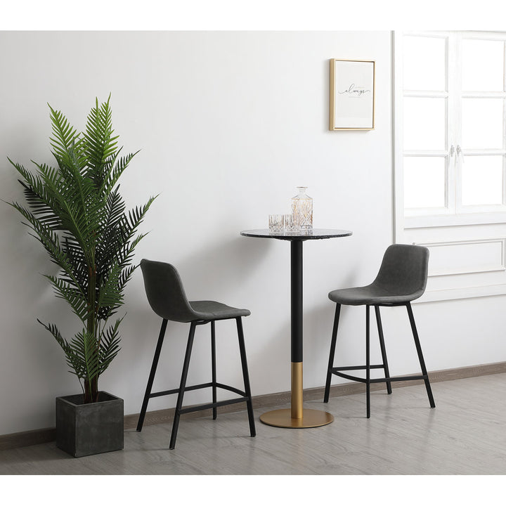 Brock Counter Height Dining Table Etta Avenue™ Top Color: Black