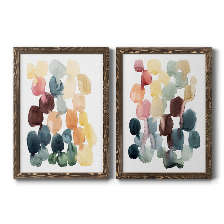 Desert Stones I - 2 Piece Picture Frame Painting Set on Canvas Wade Logan® Size: 37.5" H x 55" W x 1.5" D Format: Walnut Framed Canvas