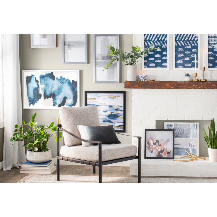 Improvisation II Gray - 3 Piece Picture Frame Multi-Piece Image Print Set on Plastic/Acrylic Mercury Row® Size: 33.5" H x 52.5" W x 1" D