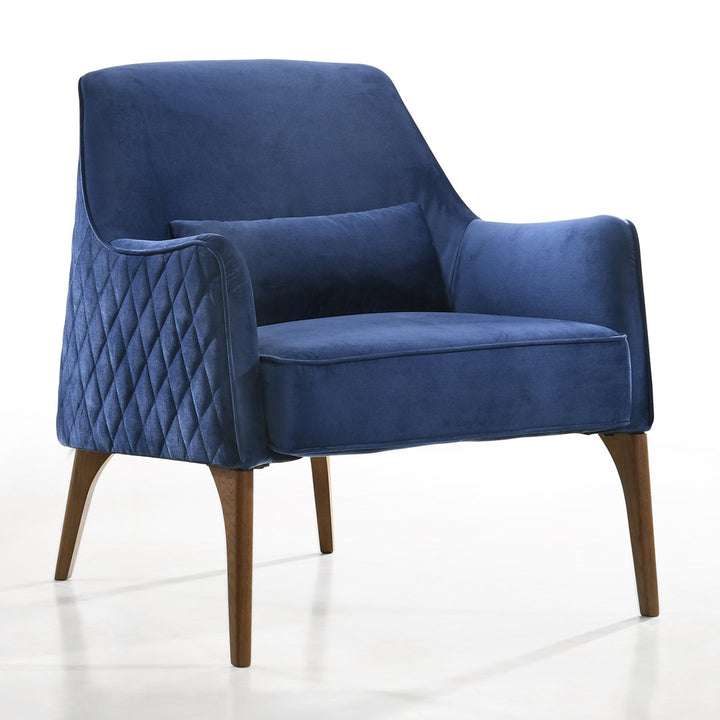Upholstered Diamond Tufted Lounge Accent Chair Armchair Mercury Row® Fabric: Blue Velvet