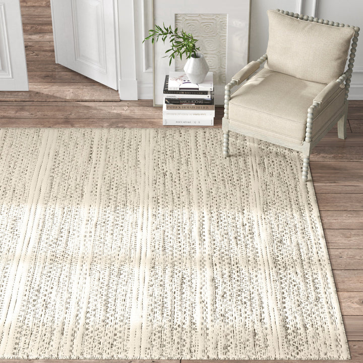 Sylvie Chevron Flatweave Wool Cream/Black Area Rug Kelly Clarkson Home Rug Size: Rectangle 5' x 7'6"