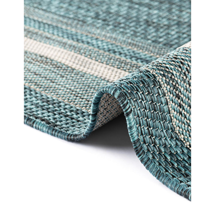 Sevil Teal/Beige/Gray Indoor / Outdoor Rug Breakwater Bay Rug Size: Square 5'