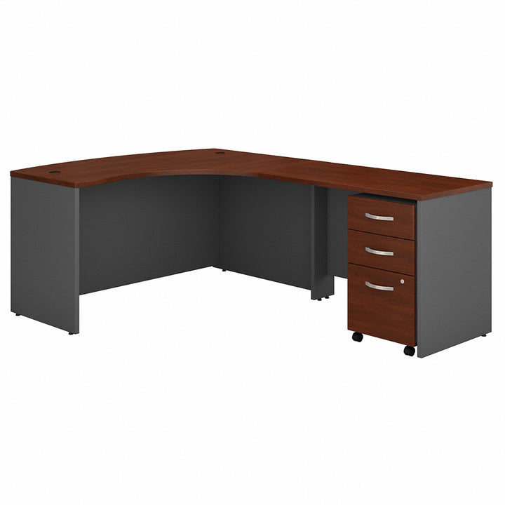 Series C L Shaped Desk with Mobile File Cabinet Bush Business Furniture Color: Hansen Cherry/Graphite Gray Orientation: Right
