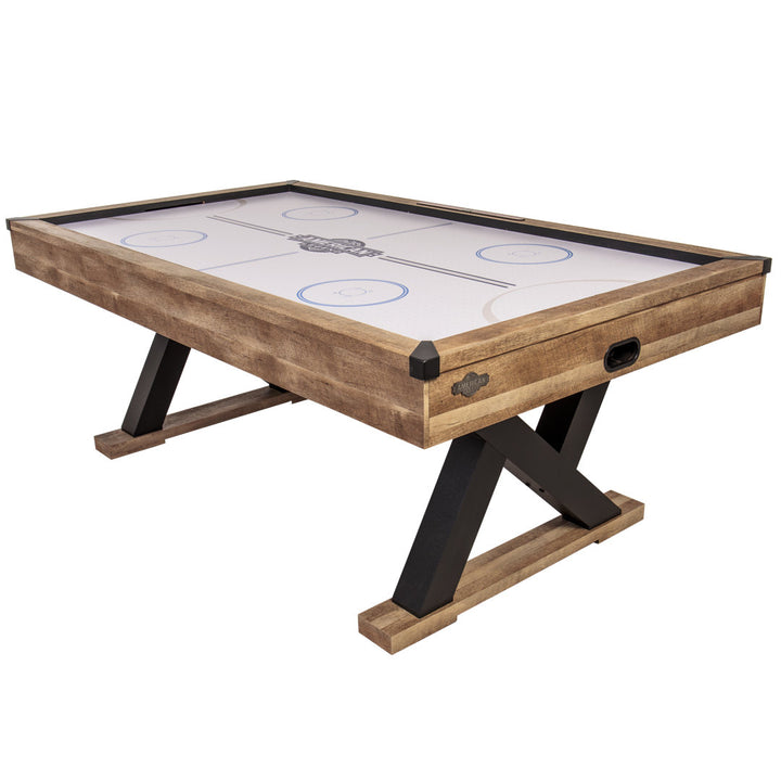 Kirkwood American Legend 84" Air Hockey Table with Rustic Wood Finish and Digital Scoreboard American Legend