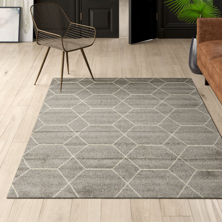 Debrodie Geometric Light Gray Area Rug George Oliver Rug Size: Rectangle 10' x 13'1"