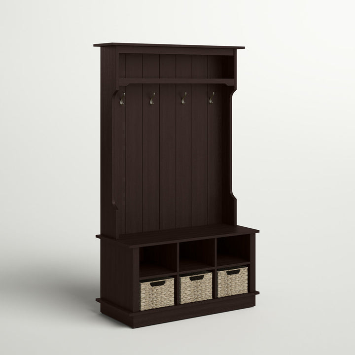 Bridget Hall Tree with Open Storage Sand & Stable™ Color: Midnight Cherry