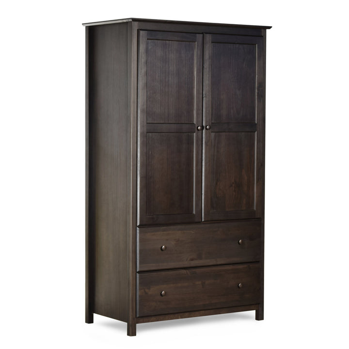 Shaker Wardrobe Armoire Grain Wood Furniture Color: Espresso