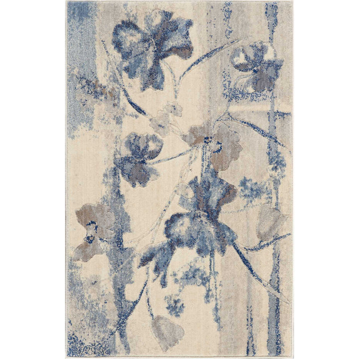 Arnim Floral Blue/Ivory Area Rug Lark Manor™ Rug Size: Rectangle 2'6" x 4'