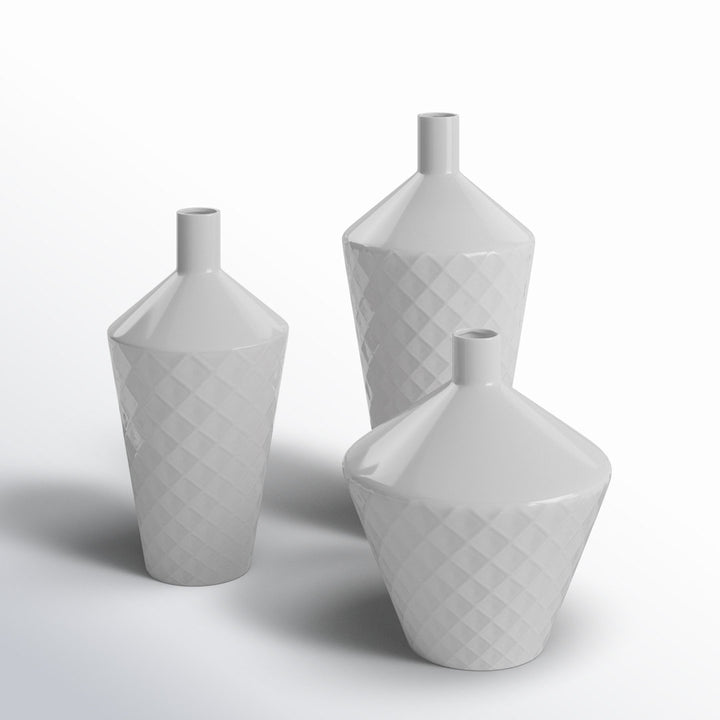 3 Piece Lavalley White Procelain Table Vase Set Wade Logan®