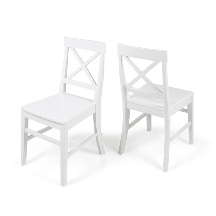 Hitz Solid Wood Cross Back Side Chair (Set of 2) Charlton Home® Color: White