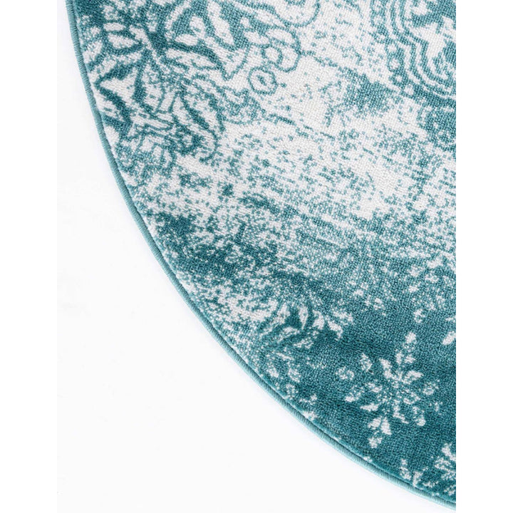 Coblitz Damask Turquoise Area Rug Dakota Fields Rug Size: Oval 7'10" x 10'