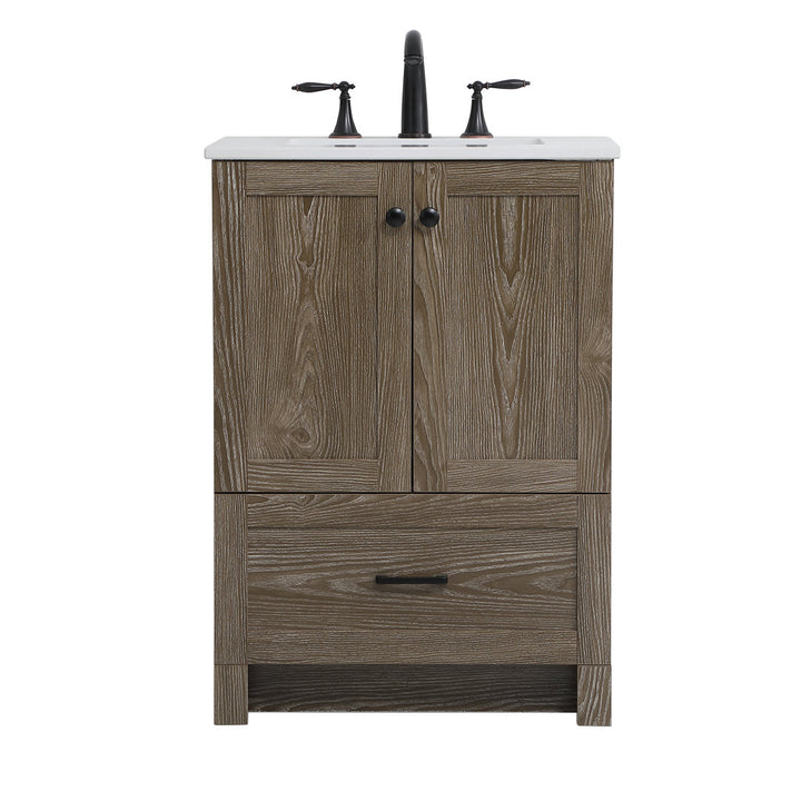 Ahmed 24" D x 19'' D x 34'' H Single Bathroom Vanity Sand & Stable™ Base Finish: Weathered Oak