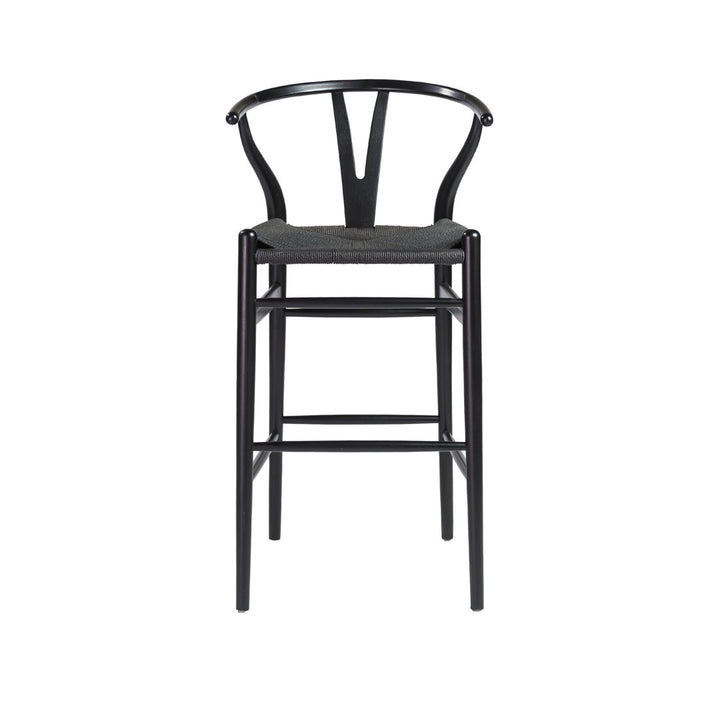 Fairbanks Solid Wood Stool Joss & Main Seat Color: Black, Frame Color: Black Seat Height: Bar Stool (30.1" Seat Height)