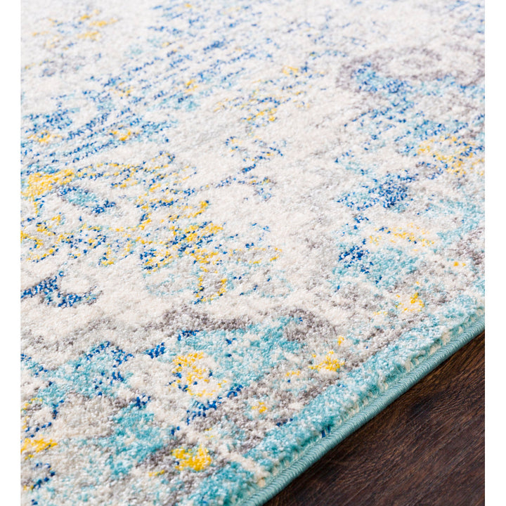 Hillsby Oriental Ivory Cream/Teal/Yellow Area Rug Mistana™ Rug Size: Rectangle 6'7" x 9'