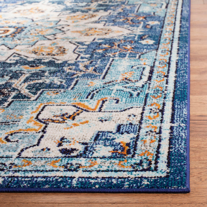 Felty Oriental Blue/Light Blue Area Rug Langley Street® Rug Size: Runner 2'2" x 10'