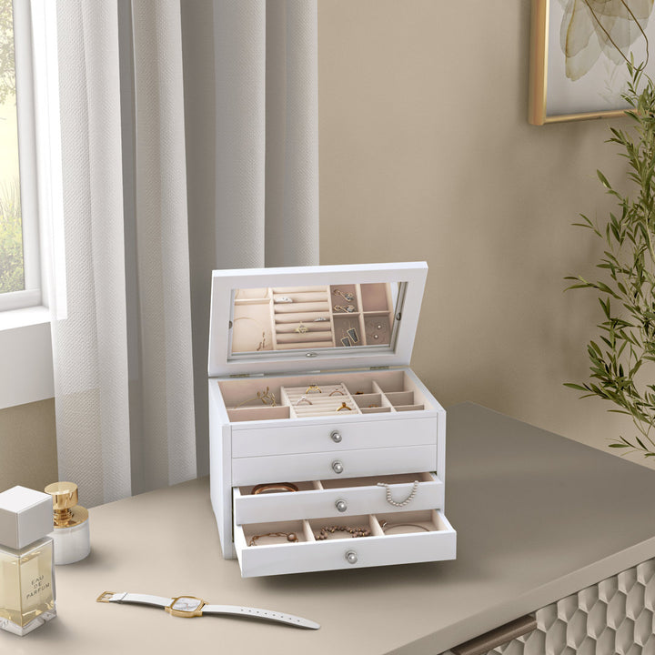 Elegant Jewelry Box Charlton Home® Finish: White
