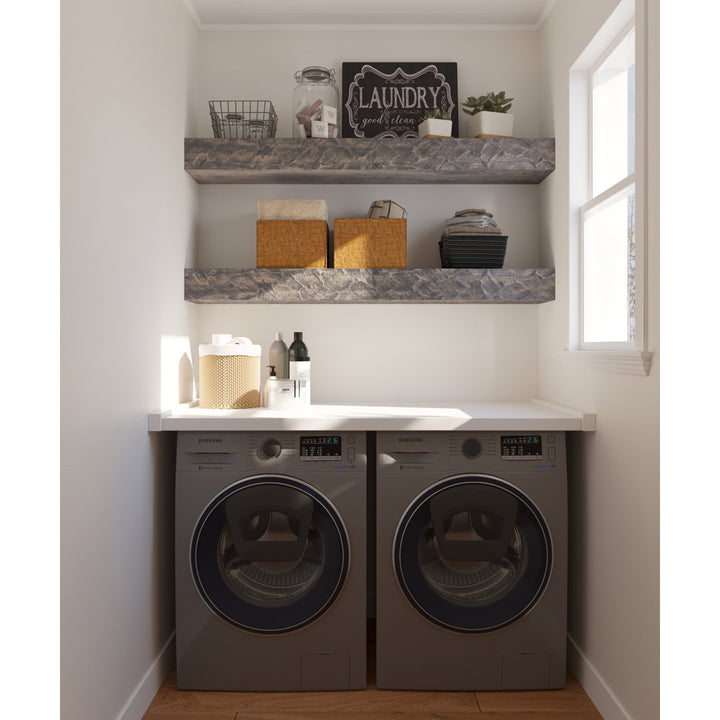 Rough Hewn Fireplace Shelf Mantel Dogberry Collections Depth: 6.25", Shelf Length: 48", Finish: Ash Gray