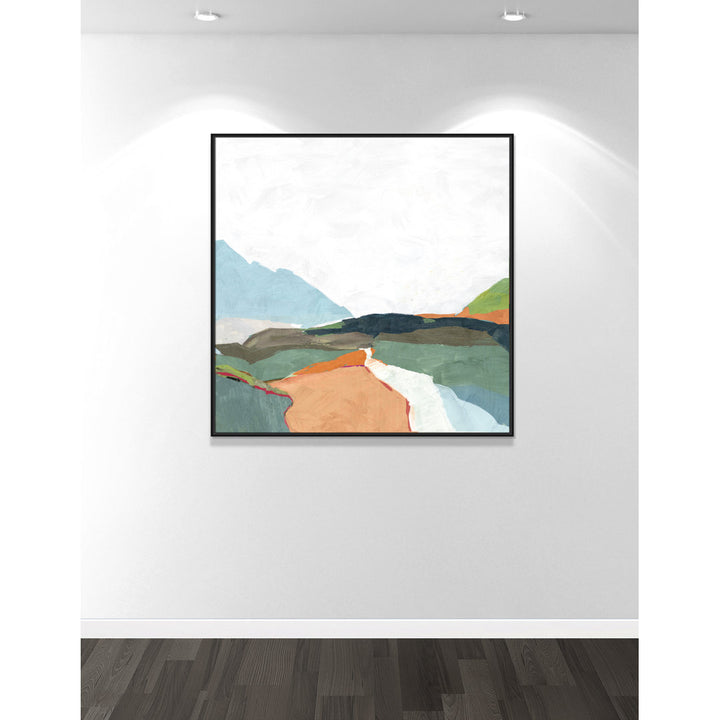 April Morning - Floater Frame Painting on Canvas Joss & Main Size: 46.5" H x 46.5" W x 2" D Format: Black