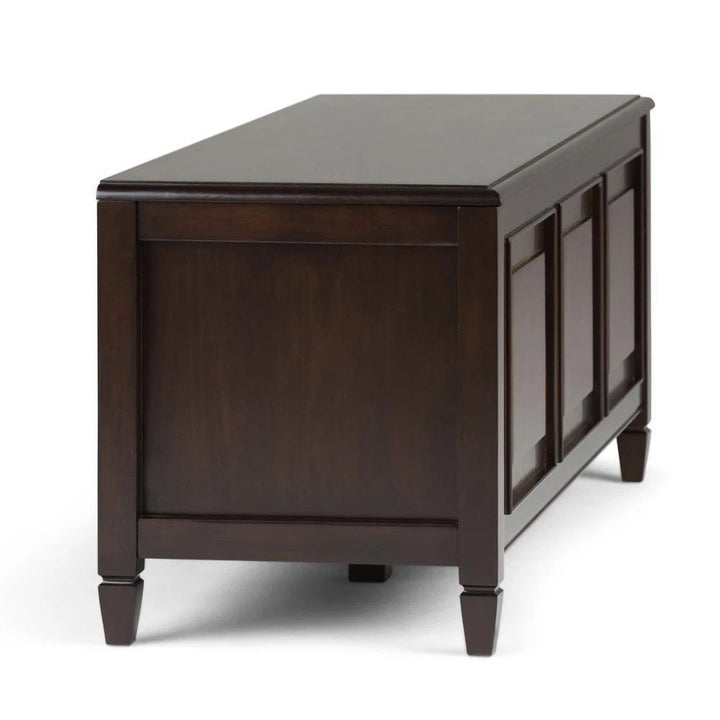 Connaught Wood Flip Top Storage Bench Simpli Home