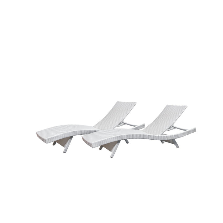 Mirabel 79'' Long Reclining Single Chaise (Set of 2) Etta Avenue™ Color: White