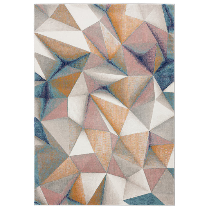 Jenifry Geometric Beige/Blue/Orange Area Rug Corrigan Studio® Rug Size: Rectangle 7'9" x 10'2"