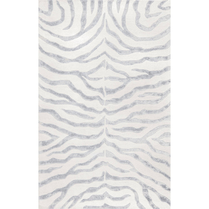 Fathima Animal Print Hand Tufted Wool Gray Area Rug Mercer41 Rug Size: Rectangle 7'6" x 9'6"