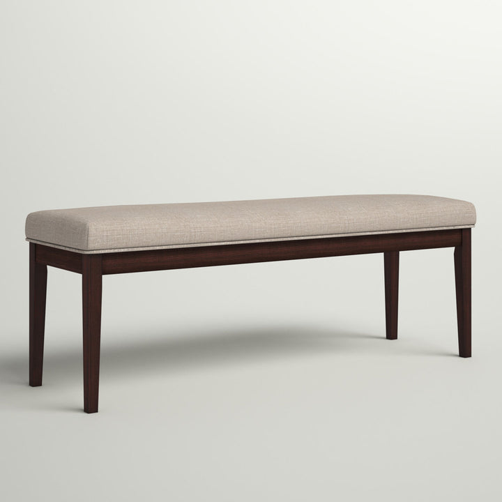 Lancaster Solid Wood Bench Three Posts™ Upholstery Color: Beige