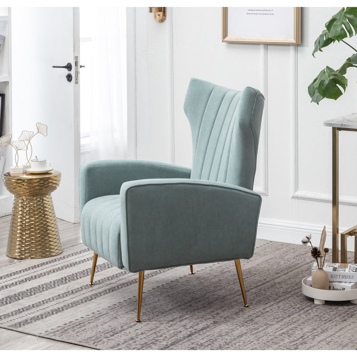 Floreal 27.5" Wide Velvet Wingback Chair Etta Avenue™ Fabric: Teal