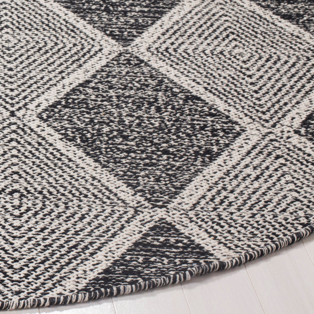 Bester Hand Woven Cotton Geometric Rug Dakota Fields Rug Size: Round 6'