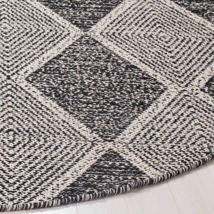 Bester Hand Woven Cotton Geometric Rug Dakota Fields Rug Size: Round 6'