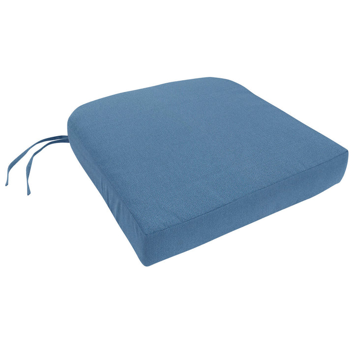 Encinitas Knife Edge Indoor/Outdoor Sunbrella Dining Chair Cushion Darby Home Co Size: 3.5" H x 19" W x 18" D Fabric: Canvas Sapphire Blue Sunbrella