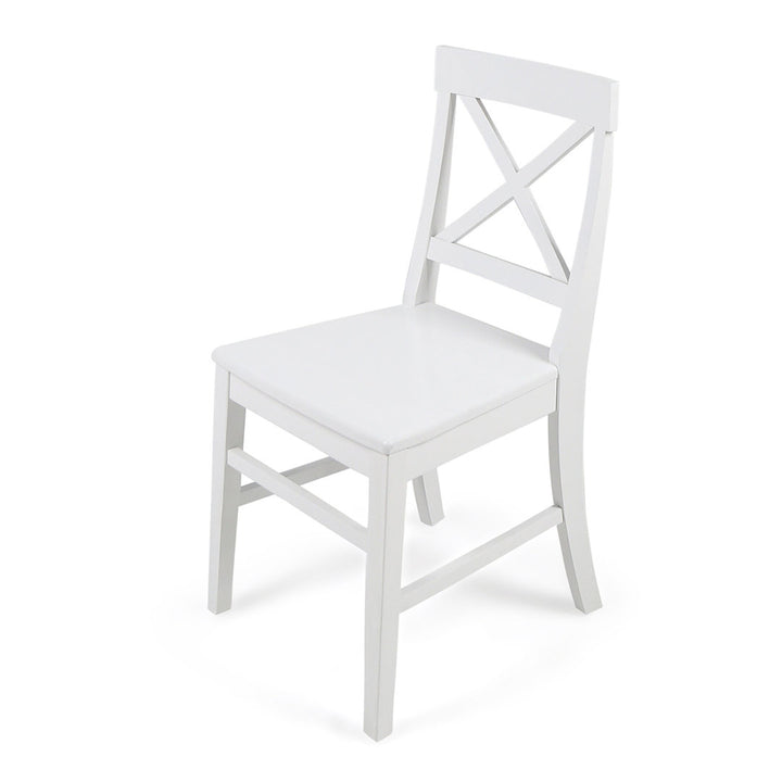 Hitz Solid Wood Cross Back Side Chair (Set of 2) Charlton Home® Color: White