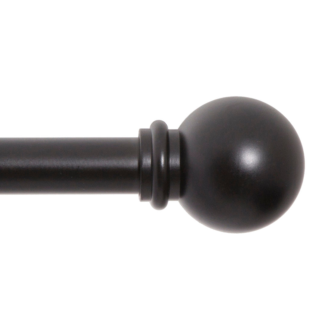 Wayfair Basics Ball End Single Curtain Rod, 28-48" or 48-86" Adjustable Length, 5/8" Dia. Steel Wayfair Basics® Size: 28" - 48"  Finish: Black