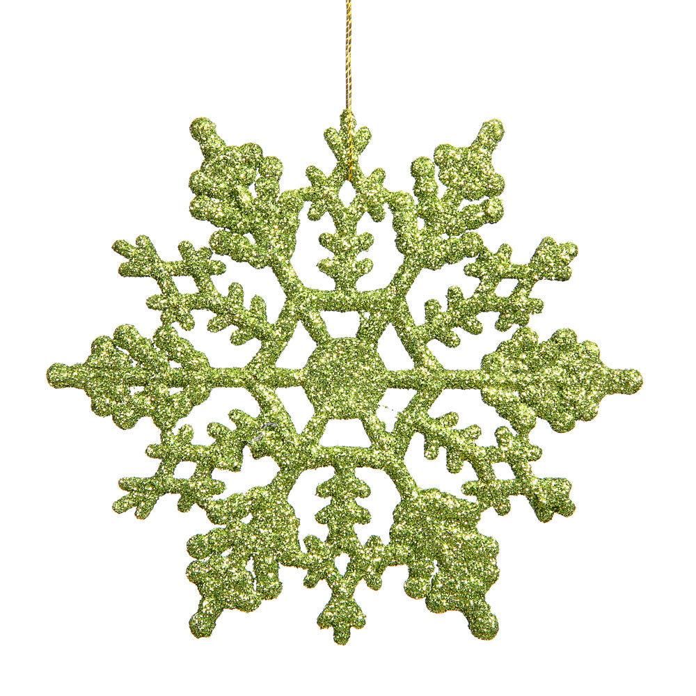 Glitter Snowflake Ornament Mercury Row® Color: Lime